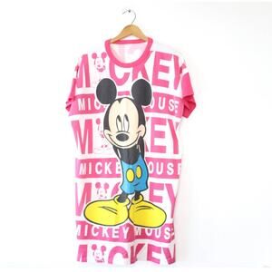 Vintage Walt Disney Mickey Mouse Long T Shirt Dress XL